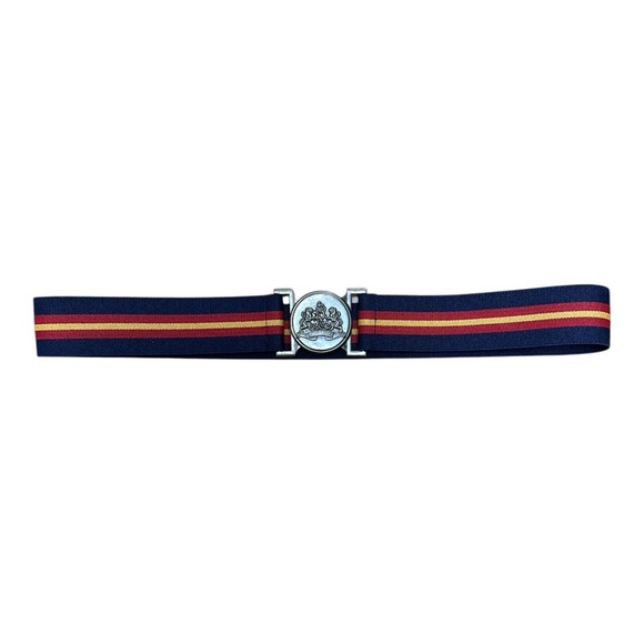Ralph Lauren Blue and Red Striped Belt with Silver Buckle - Picture 1 of 7